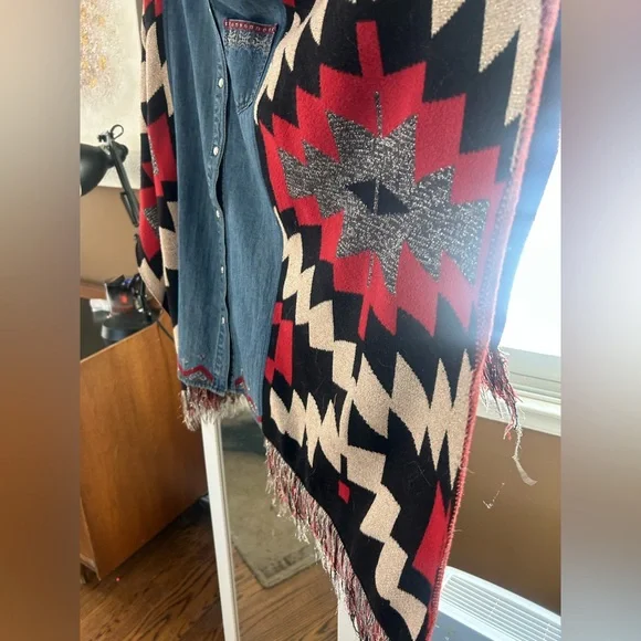 Desigual Blue Denim Fabric Poncho Shirt, U - Picture 10 of 12